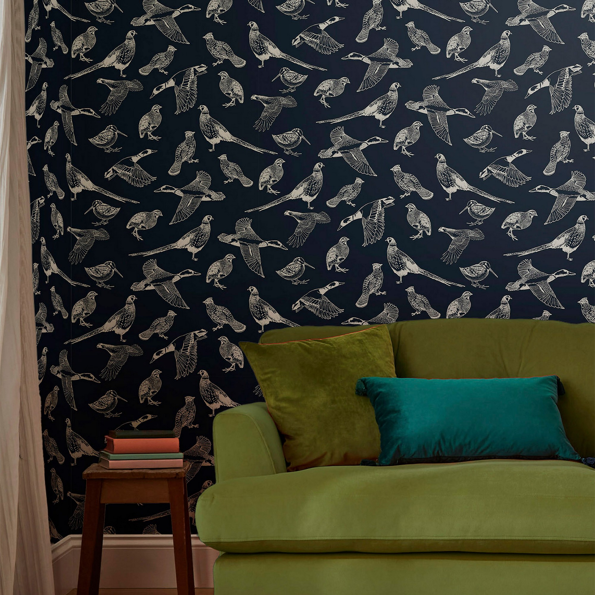 Hunting Birds Wallpaper 118555 By Joules In French Navy Blue